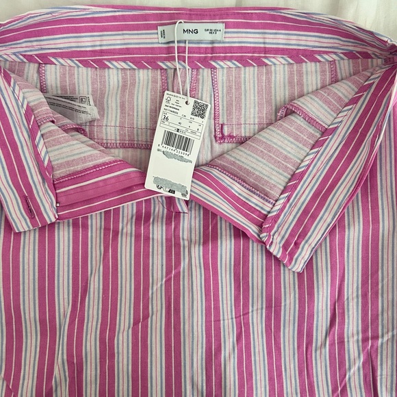 MANGO Capri Mixed Stripe Ramie & Cotton Skirt - Picture 6 of 7